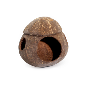 4x Natural Coconut Bird House - with hook - 13cm