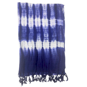 4x Boho Java Art Stole/Scarf - Indigo Stripes - 62x200cm