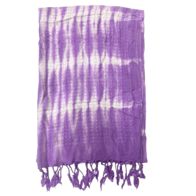 4x Boho Java Art Stole/Scarf - Lavender Stripes & Motiff - 62x200cm