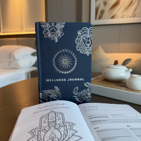 Midnight Blue  Wellness  Journal - 120 pages - Silver Zodiac