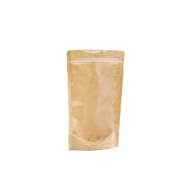 50x Kraft Full Window Bags - 16x24cm