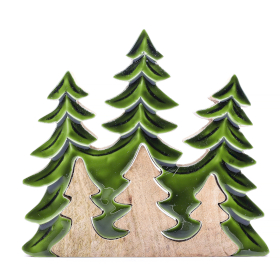 2x Lost in the Forrest - Three Trees 3D Wooden Decoration