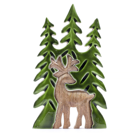 3x Lost in the Forrest -  Stag in the Forrest 3D Wooden Decoration