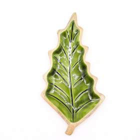 2x Lost in the Forrest -  Enamel Leaf Wooden Bowl