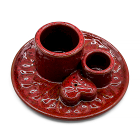Palo Santo Stick & Smudge Holder - Red with Heart Gloss