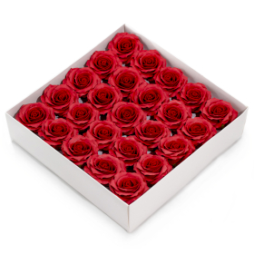 25x Craft Soap Flower - (5-Layer) Romatic Rose  - Wine Red