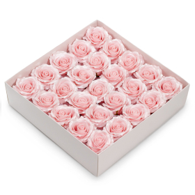 25x Craft Soap Flower - (5-Layer) Decorative Only Rose - Silk Trimmed - Blush Pink