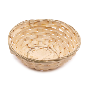10x Round Bamboo Bread Baskets - 20x7cm