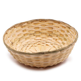 10x Round Bamboo Bread Baskets - 30x9cm