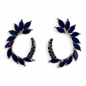 Nymph Aurora Loop Glass Earrings - Royal Blue