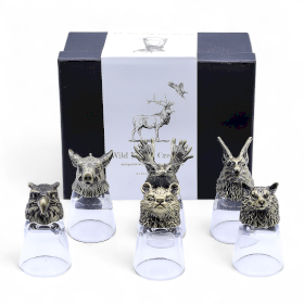 Gift Set of 6 Bottom Up Shot Glasses (50ml) - Wild Forest Creatures