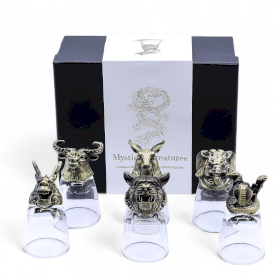 Gift Set of 6 Bottom Up Shot Glasses (50ml) - Mystical Creatures