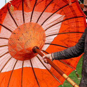 Bali Patio Parasol - Cotton - Orange Decor - 1.5m