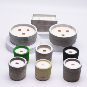 Concrete Wooden Wick Candles Starter Pack