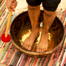 Engraved - Huge Vibrational Feet Standing Bowl - 50x20cm - 10.7kg
