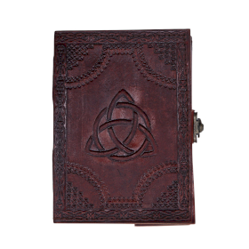 Circle Triquetra - Esoteric Notebook -Red Tan - 200 pages  Stich Edge- 7x5
