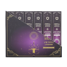 12x Amethyst Crystal Scents Smudge Incense - Lavender
