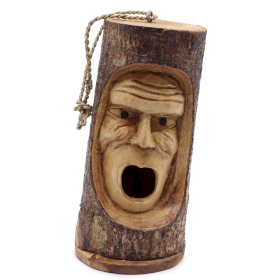 Tree Trunk Face - Bird House - Grumpy Old Man