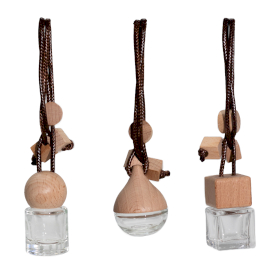 12x Clear - Car Diffuser Hanging Bottles - 8ml - (3 assorted designs x 4)