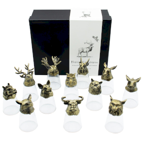 Gift Set of 12 Bottom Up Shot Glasses (25ml) - Forest & Mystical Creatures