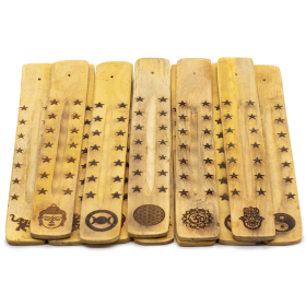 12x Natural Mango Wood  Ashcatcher - Assorted Esoteric Designs