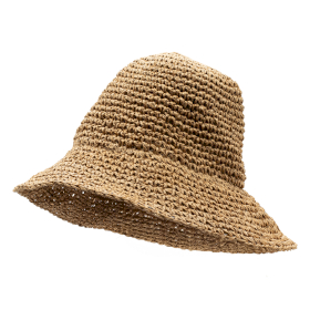 Floppy Straw Sun Hat - Natural Coffee