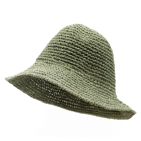 Floppy Straw Sun Hat - Moss Green