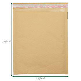 30x Kraft Padded Bubble Envelope (235x275+40mm)
