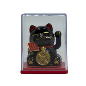 Mini Solar Powered Money Cat in Box - Black