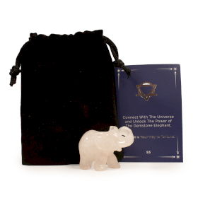 Gemstone Lucky Elephant - Rose Quartz 50x35x25mm