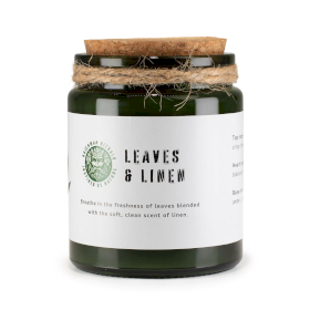 Woodwick Soy Candle - Leaves and Linen