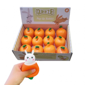 12x Easter Springtime Rabbit & Carrot Pop Out Toy