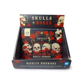 24x Skulls & Roses Magnetic Bookmark Set