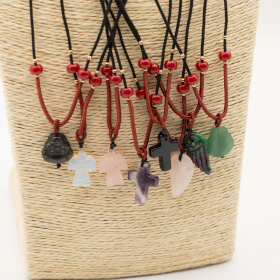 8x Cord necklace Gemstone Pendants - Spiritual Collection (assorted)