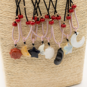 8x Cord necklace Gemstone Pendants - Celestial Collection (assorted)