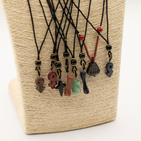 8x Cord necklace Gemstone Pendants - Iconic Collection (assorted)