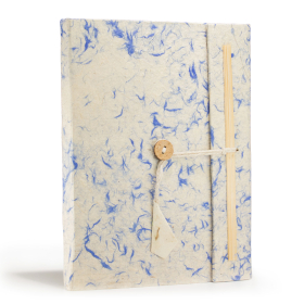 Lrg Lokta Mixed Blue Cotton Notebook (21x15cm) - 45 leafs - inc bookmark