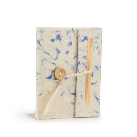 Mini Lokta Mixed Blue Cotton Notebook (12x8cm) 40 leafs