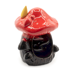 3x Backflow Incense Burner - Large Red Mushroom