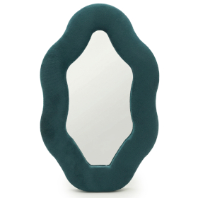 Soft Squiggly Mirror - Oval Pebble - Royal Teal 20x32cm