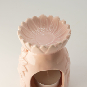 3x Ceramic Sunflower Oil Burner - Pastel Pink