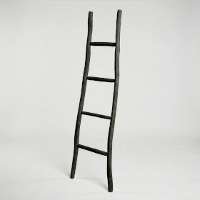 2x Large Kemu Wood Ladder - 1.5m - Black - Japan Style