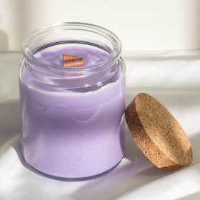 6x Unlabeled Woodwick Soy Candle - Wild Lavender