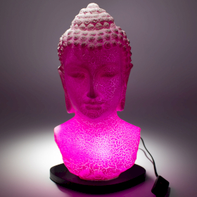 Buddha Bust Lamp Cherry Crackle - Oval stand