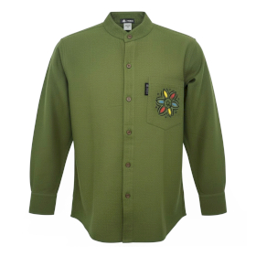 Large - Nomad Sari Kathmandu Shirt - Forest Green