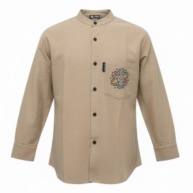 Large - Nomad Sari Kathmandu Shirt - Stone