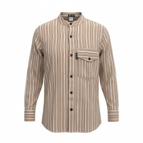 Med - Nomad Sari Grandad Shirt - Brown Beige