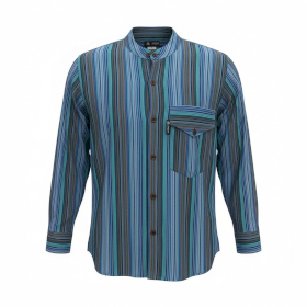 Med - Nomad Sari Grandad Shirt - Turquoise
