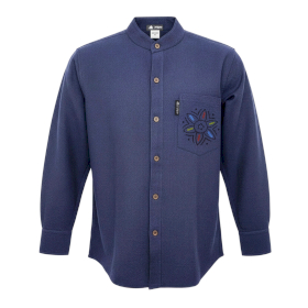 Large - Nomad Sari Kathmandu Shirt - Indigo
