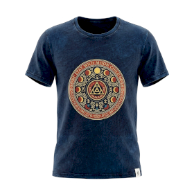 Small Stone Washed T-Shirt - Stay Wild Moon Child - Blue